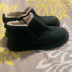 Black Suede Ankle Boots with Fur Lining Franco Sarto green suede boots